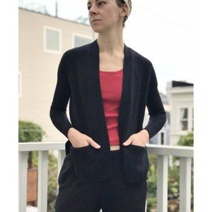 Athleta Black Hi-Lo Wool and Cashmere Open Cardigan - Size Medium